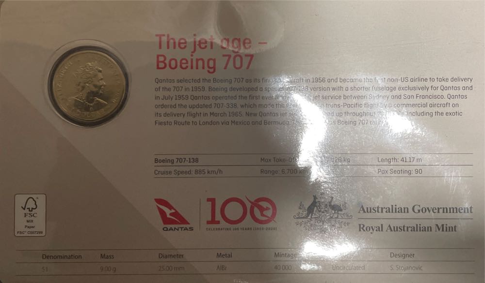 The Jet Age Boeing 707  coin collectible - Main Image 2