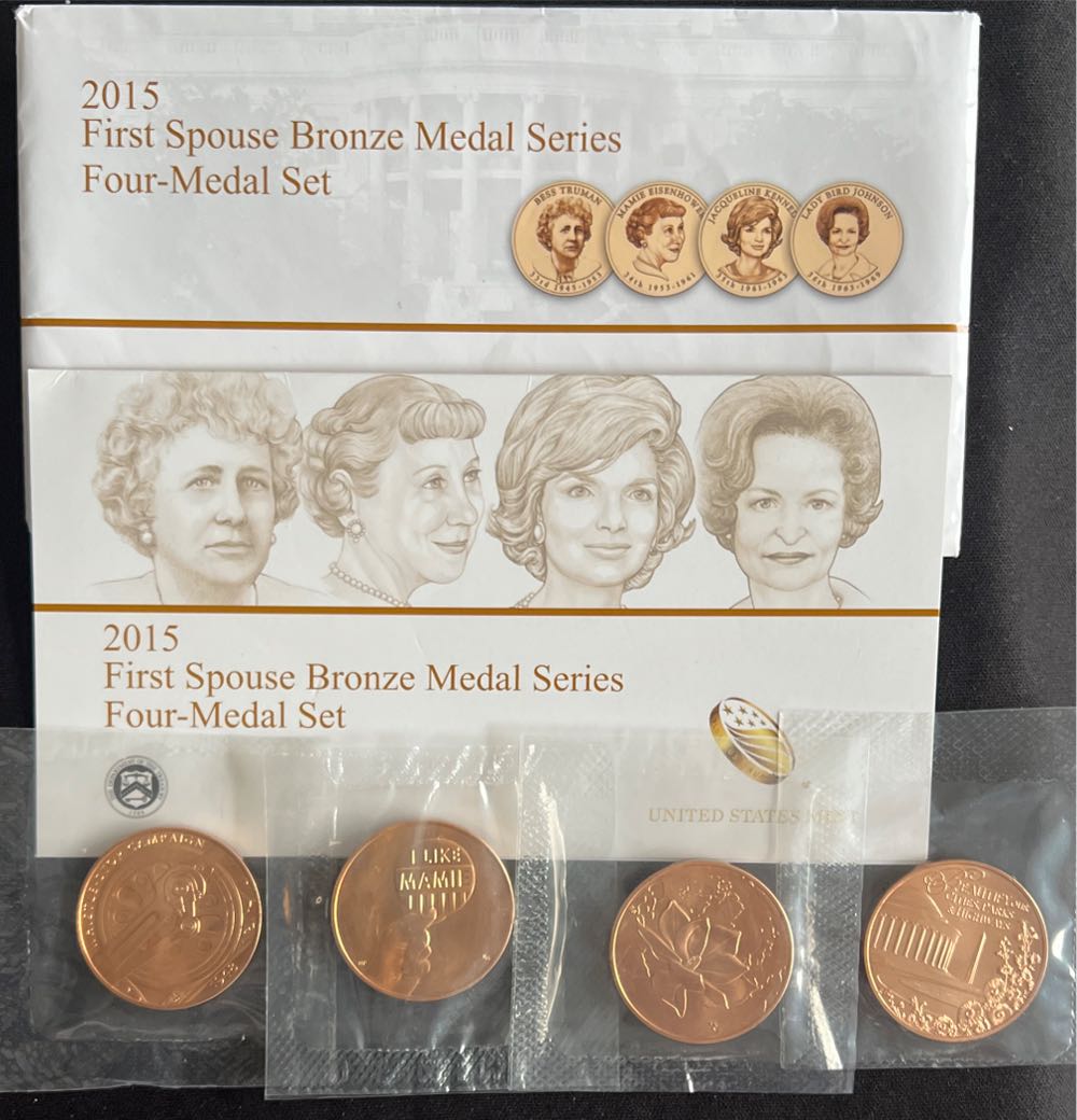 2015 FIRST SPOUSE BRONZE MEDAL SERIES 4-Medal Set w/OGP  coin collectible - Main Image 2
