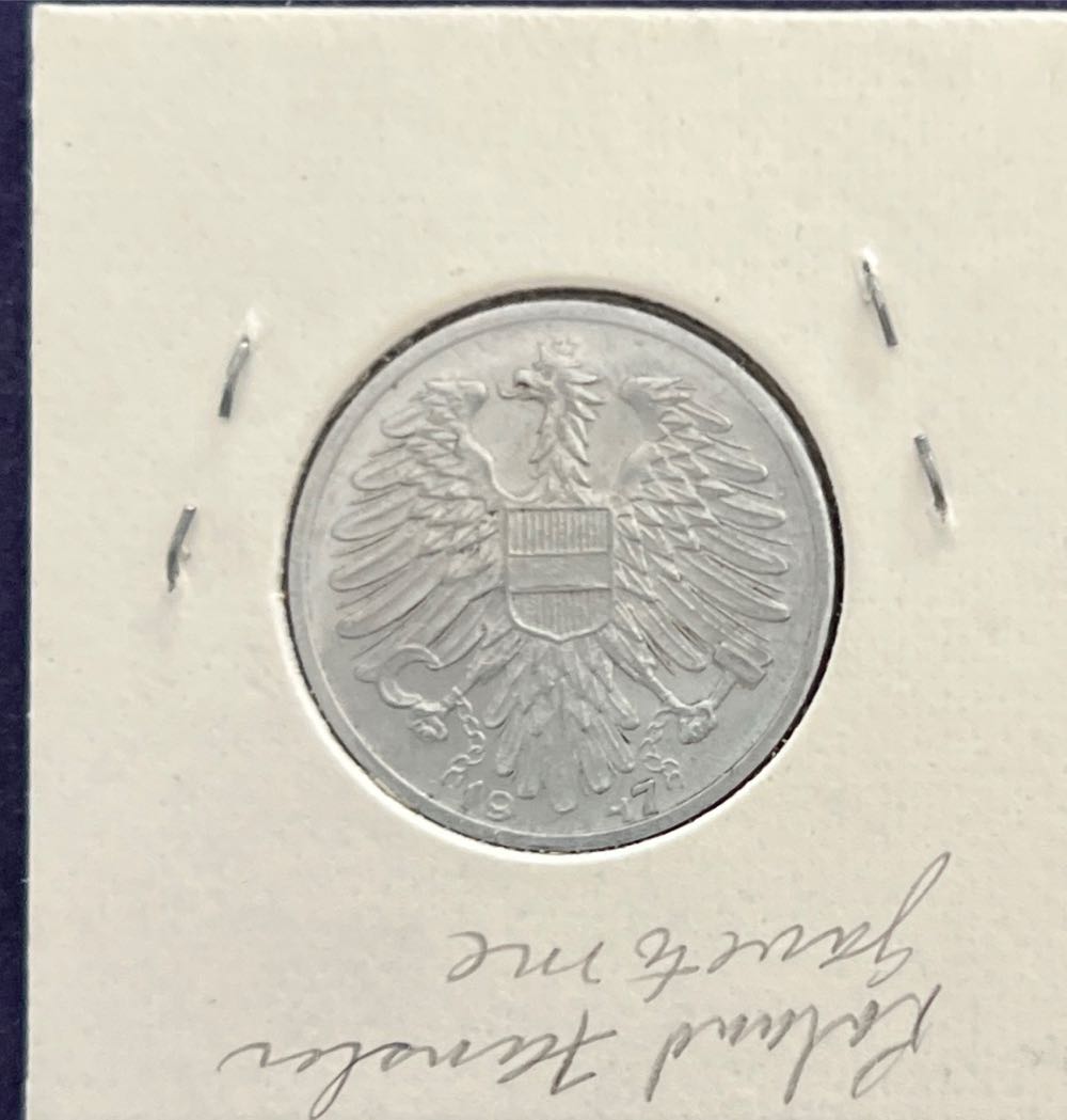 1947  Austria ~ 1 Schilling  Austria coat of arms  coin collectible - Main Image 2