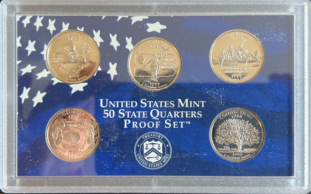 1999 S Proof State Quarter Set Gem 5 Coins CN-Clad US Mint  coin collectible - Main Image 2