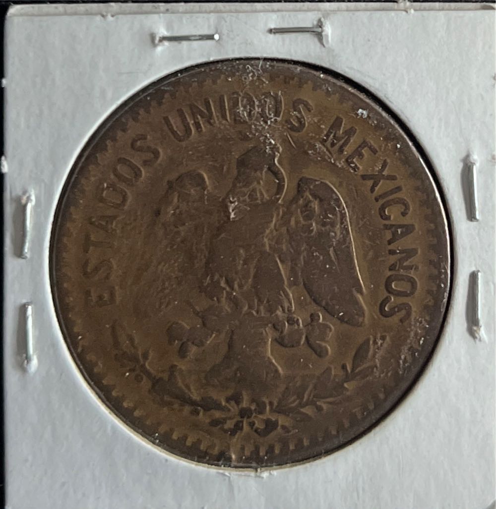 1920 Mexico 10 Centavos Coin, Key Date,  Coat of Arms, Wreath  coin collectible - Main Image 2