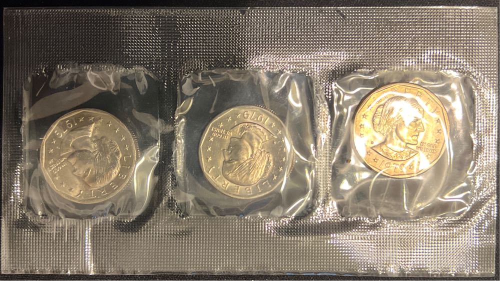 1979 Susan B. Anthony Souvenir Dollar Uncirculated 3 Coin Set  coin collectible - Main Image 2