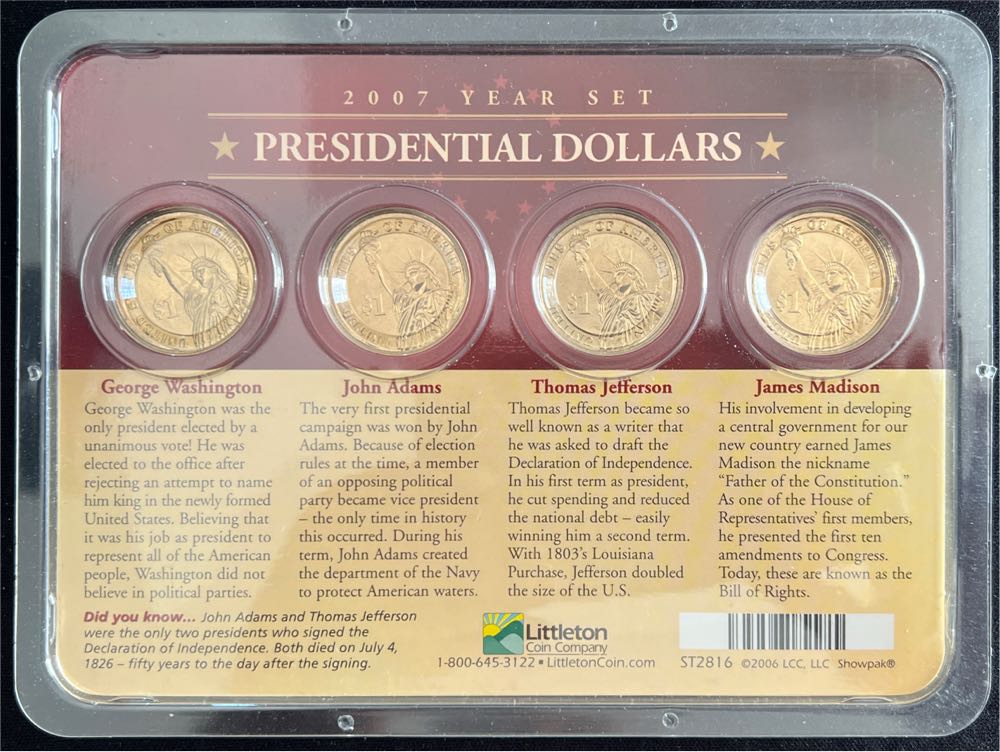 2007 Presidential Dollar Set  coin collectible - Main Image 2