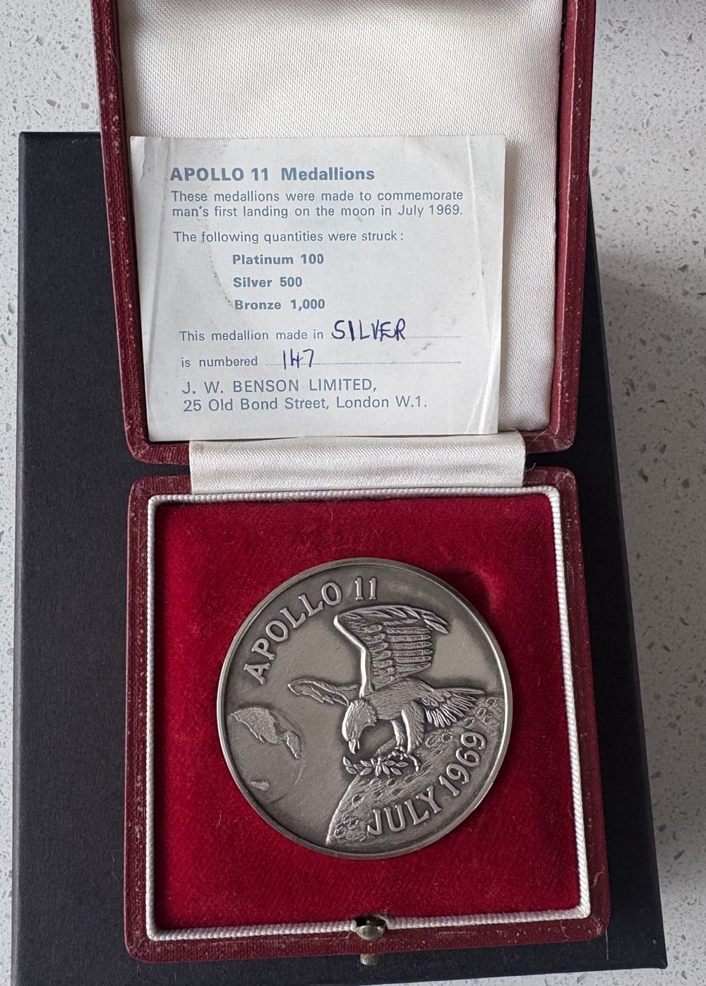 1969 Apollo 11 Medallion  coin collectible - Main Image 3