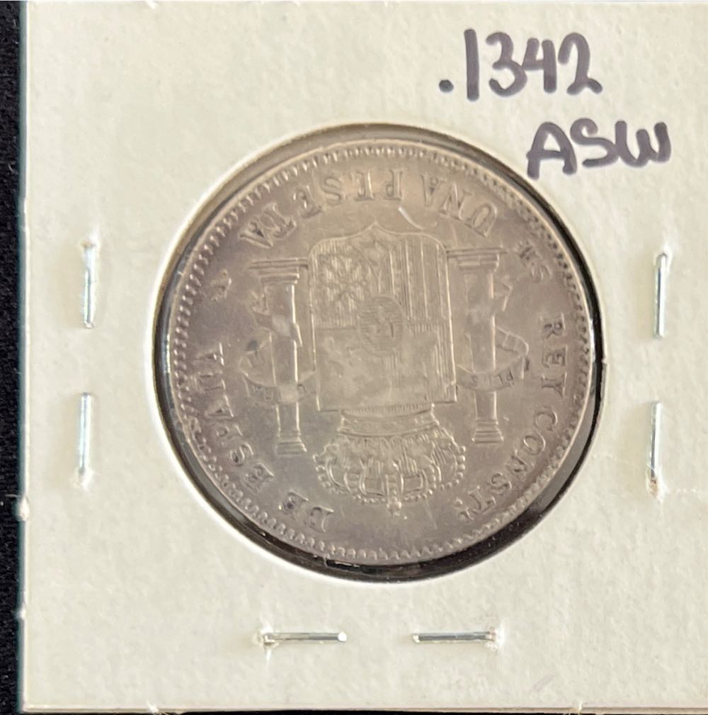 1900 SPAIN King ALFONSO XIII Antique Silver OLD 1 Peseta Spanish Coin   coin collectible - Main Image 2