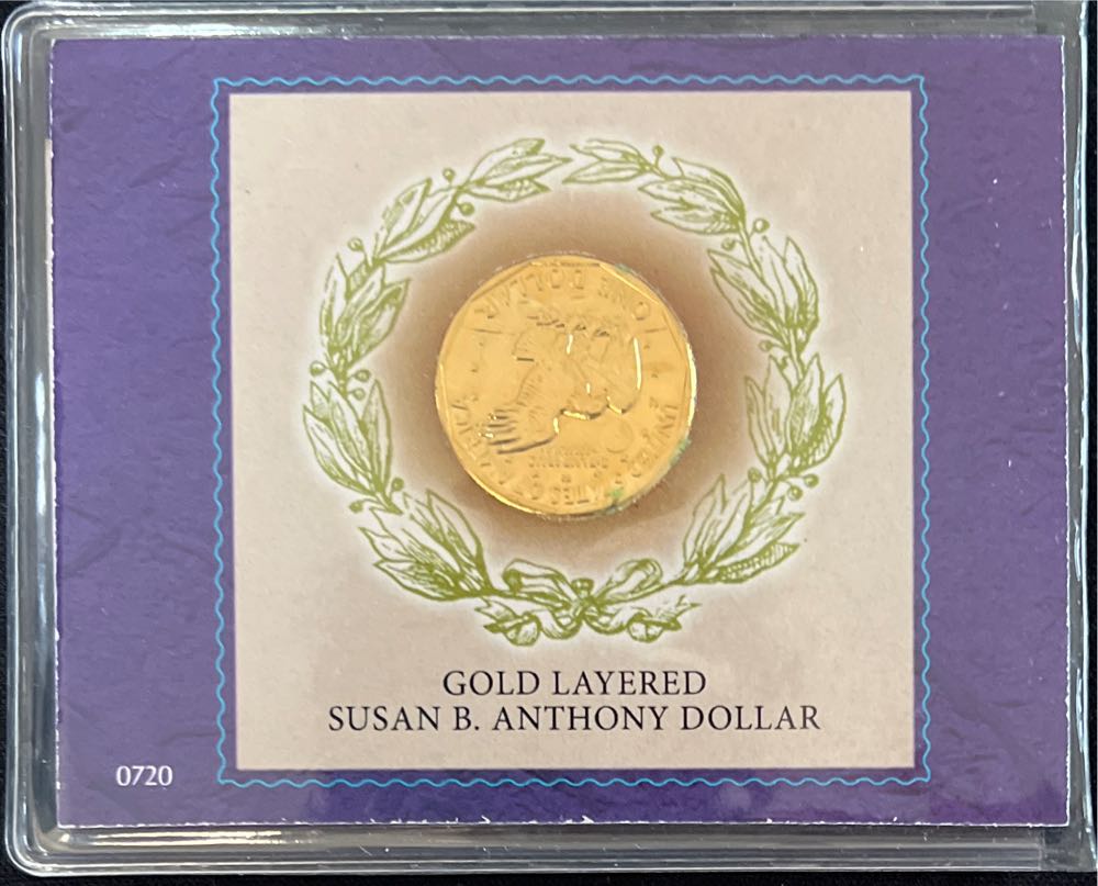 1980 San Francisco Gold Layered Susan B. Anthony Dollar In Holder W/  COA & Book  coin collectible - Main Image 4