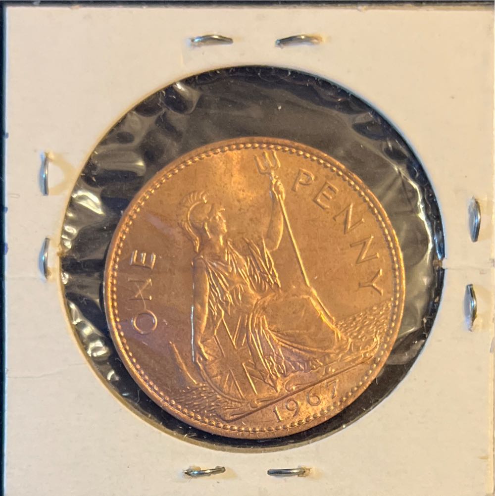 1963 Great Britain One Penny Elizabeth II Decimal Issue Coin UK World Coin  coin collectible - Main Image 2