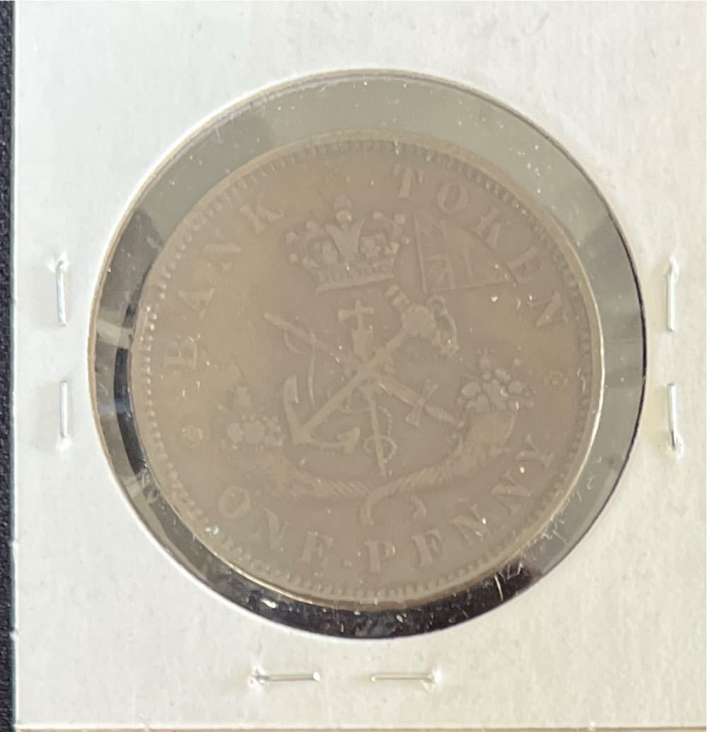 1852 ONE PENNY TOKEN BANK OF UPPER CANADA  coin collectible - Main Image 2