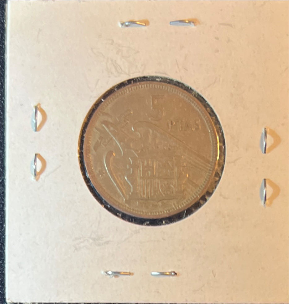 1957 Spanish 5 PTAS Spain Coin   coin collectible - Main Image 2