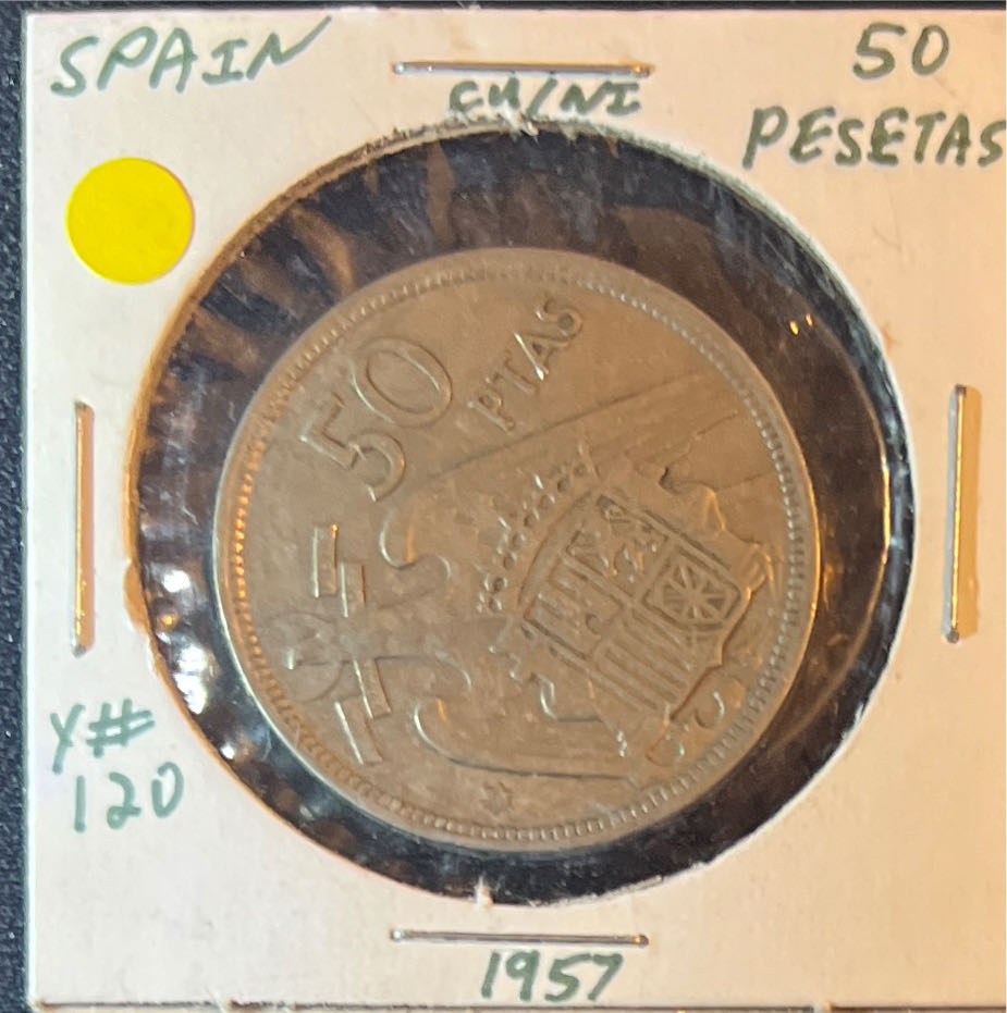 1957 50 PESETAS SPAIN   coin collectible - Main Image 2