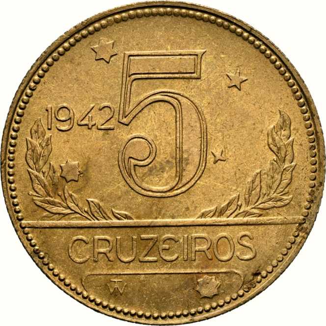 Brazil 5 Cruzeiros 1942  coin collectible - Main Image 1