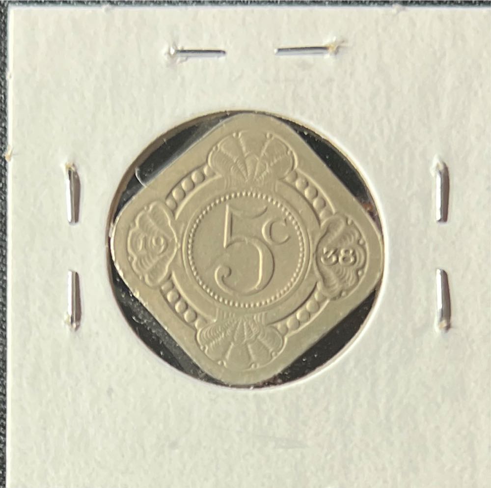 1938 Netherlands 5 CENTS   coin collectible - Main Image 2