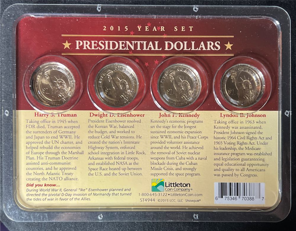 2015 Year Set Presidential Dollars  coin collectible - Main Image 2
