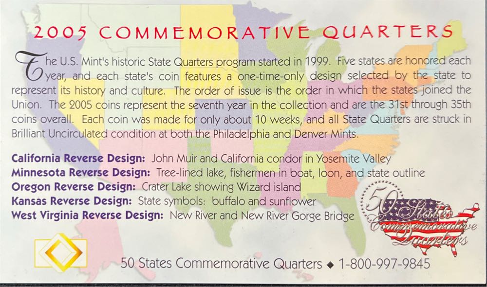 2005-D Commemorative Quarters- Satin Finish Denver Mint  coin collectible - Main Image 3