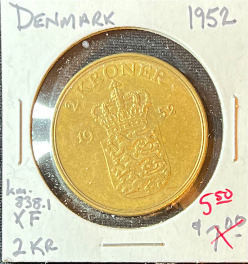 1952 Denmark 2 Kroner   coin collectible - Main Image 2