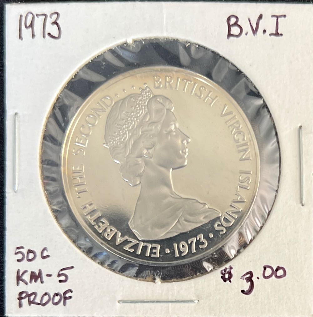 1973 British Virgin Islands 50 Cents, Proof  coin collectible - Main Image 3