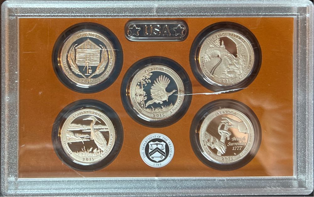 2015 S Clad Proof Quarter Set- Gem Proof Deep Cameo-No Box COA  coin collectible - Main Image 2