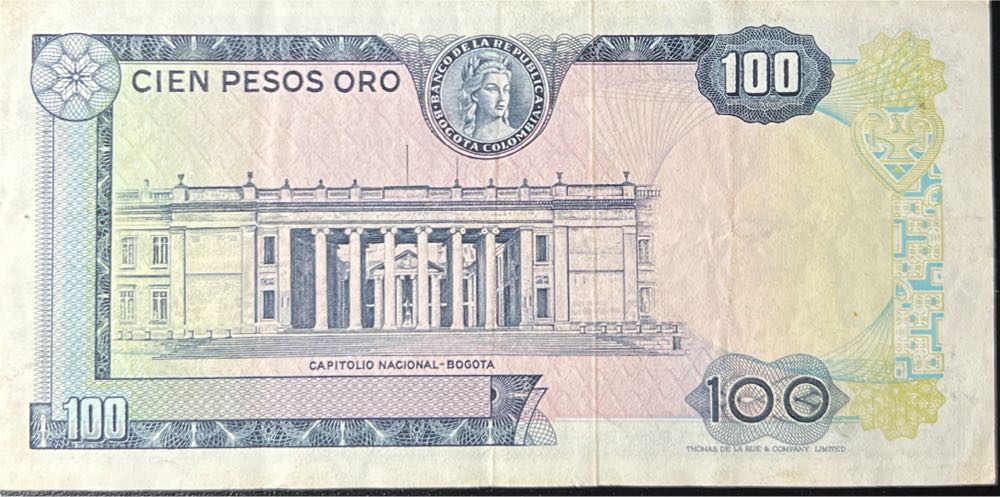 1971 Columbia 100 Pesos Oro  coin collectible - Main Image 2