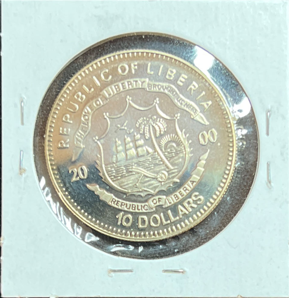 2000 ~ $10 Ten Dollars Millennium Coin ~ Liberia   coin collectible - Main Image 2