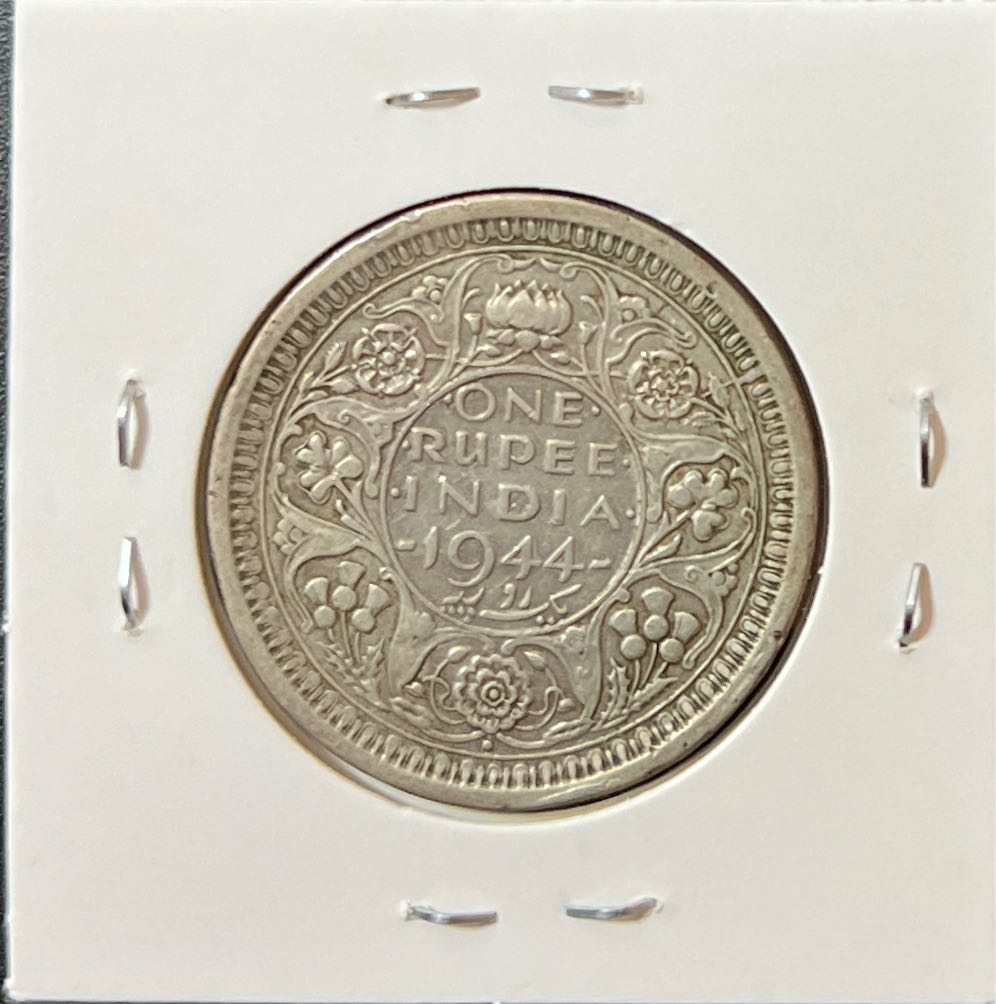 1944 L United Kingdom KING GEORGE VI British INDIA Old Silver Rupee Coin  coin collectible - Main Image 2