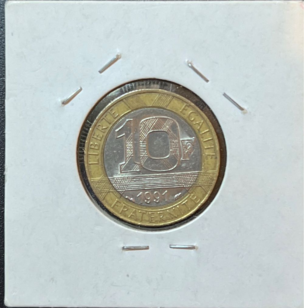 1991 France 10 francs  coin collectible - Main Image 2