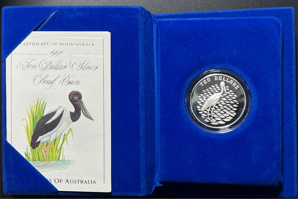 1991 Australia $10 Silver Proof Birds of Australia Coin in OGP with COA  coin collectible - Main Image 2