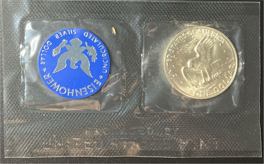 1973-S Eisenhower 40% Silver Dollar, BU, Original Blue Pack  coin collectible - Main Image 4