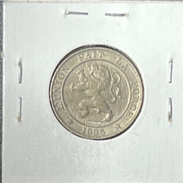 1895 Belgium 5 Centimes Coin,  coin collectible - Main Image 2