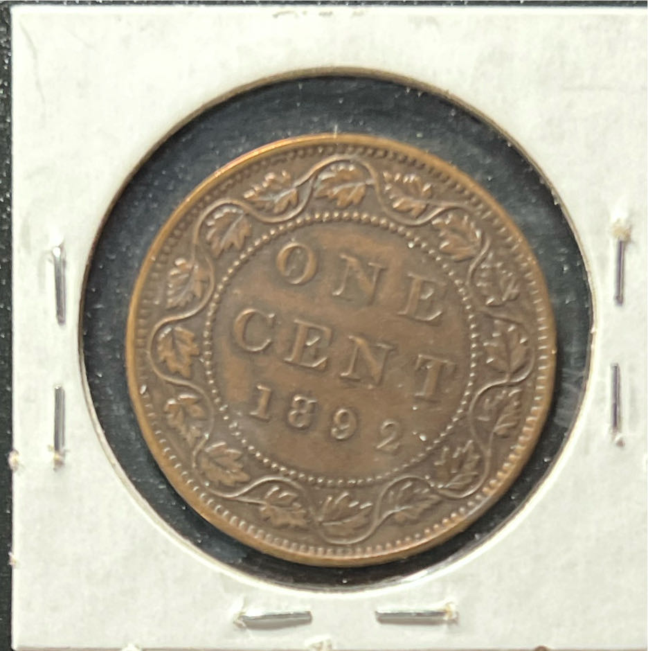1892 Canada One Cent 1C, Choice  Red/Brown RB, KM# 7  coin collectible - Main Image 2