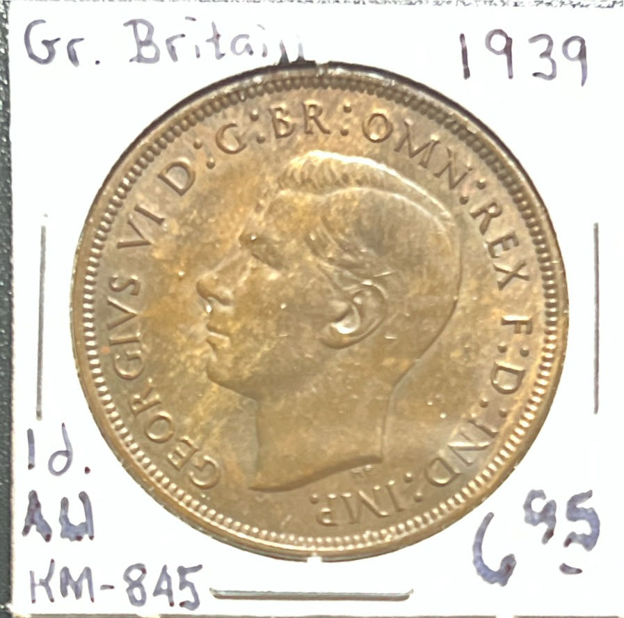 United Kingdom 1/2 Penny 1945 George VI KM# 844