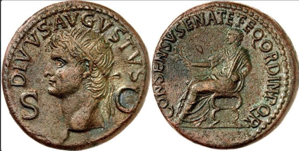 RÖMISCHES KAISERREICH. Divus Augustus z.Z. Caligula 37-41. AE-Dupondius 29mm (37/41) 15,99g  coin collectible - Main Image 3