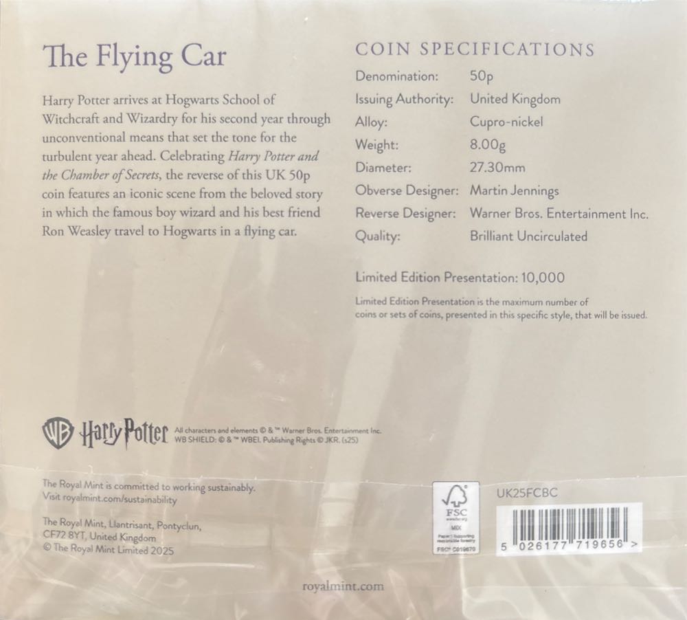 Harry Potter: The Flying Car  coin collectible [Barcode 5026177719656] - Main Image 4