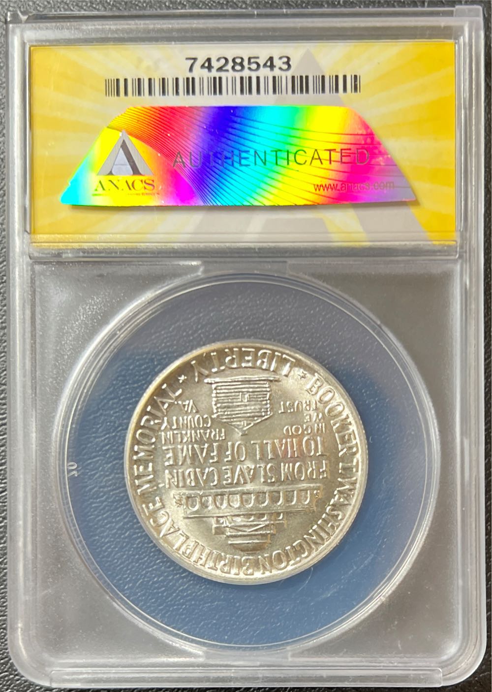 1951 Booker T. Washington Commemorative Half Dollar ANACS MS 64  coin collectible - Main Image 2