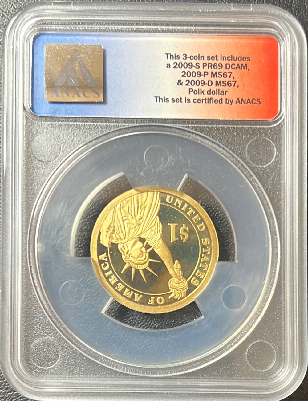 2009-S - U.S. Mint Presidential Dollar Program James K. Polk  - ANACS CERTIFIED  coin collectible - Main Image 2