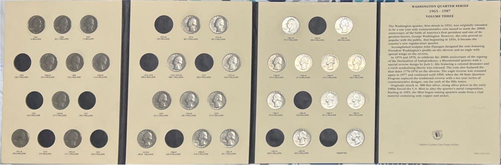 1965 - 1987 Littleton Washington Quarters Coin Album Volume Three   coin collectible - Main Image 2