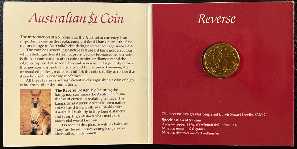 1984 ROYAL AUSTRALIAN MINT UNCIRCULATED AUSTRALIAN $1 KANGAROO COIN  coin collectible - Main Image 2