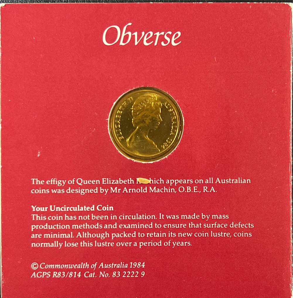 1984 ROYAL AUSTRALIAN MINT UNCIRCULATED AUSTRALIAN $1 KANGAROO COIN  coin collectible - Main Image 3