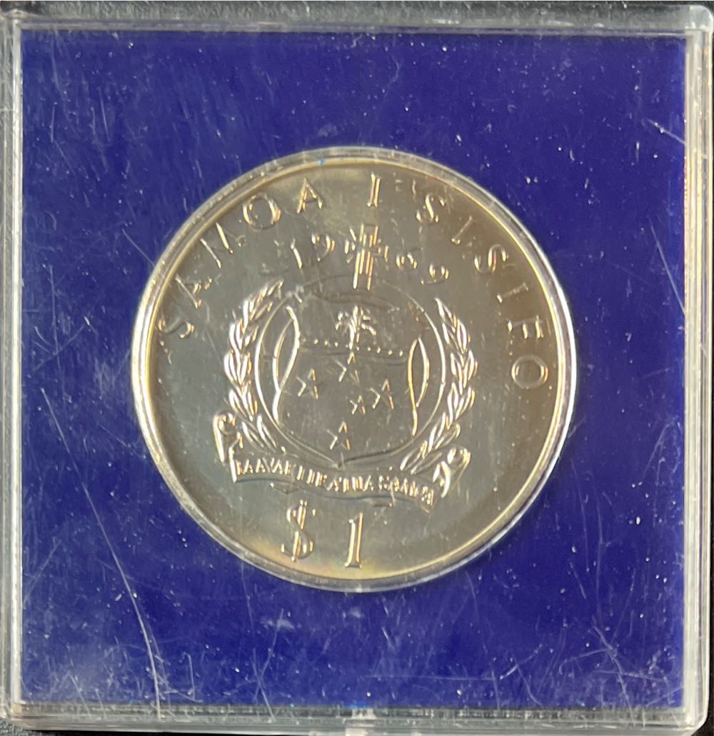 1969 -WESTERN SAMOA ROBERT LOUIS STEVENSON COMMEMORATIVE TALA IN CASE  coin collectible - Main Image 4