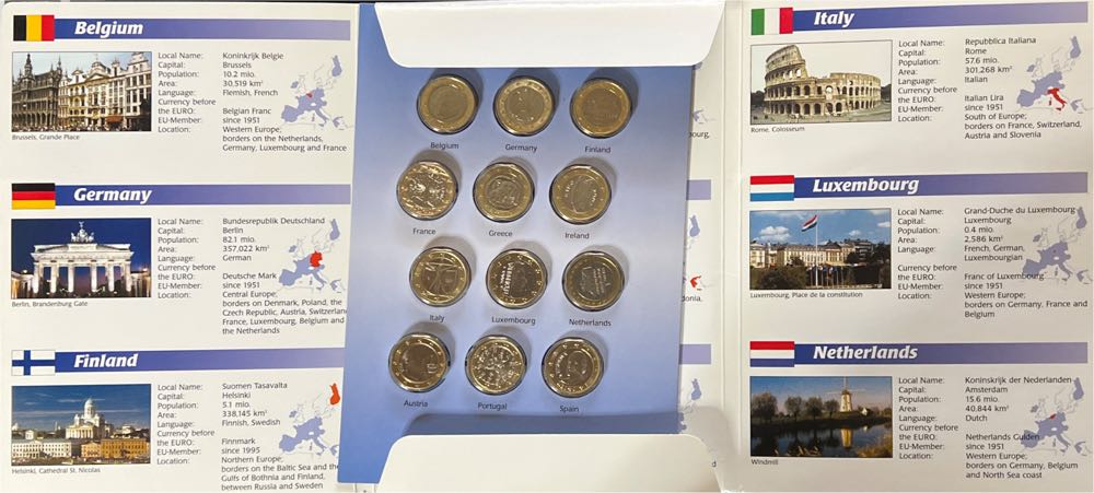 2002 Official 12 Country One Euro Coin Set  coin collectible - Main Image 2