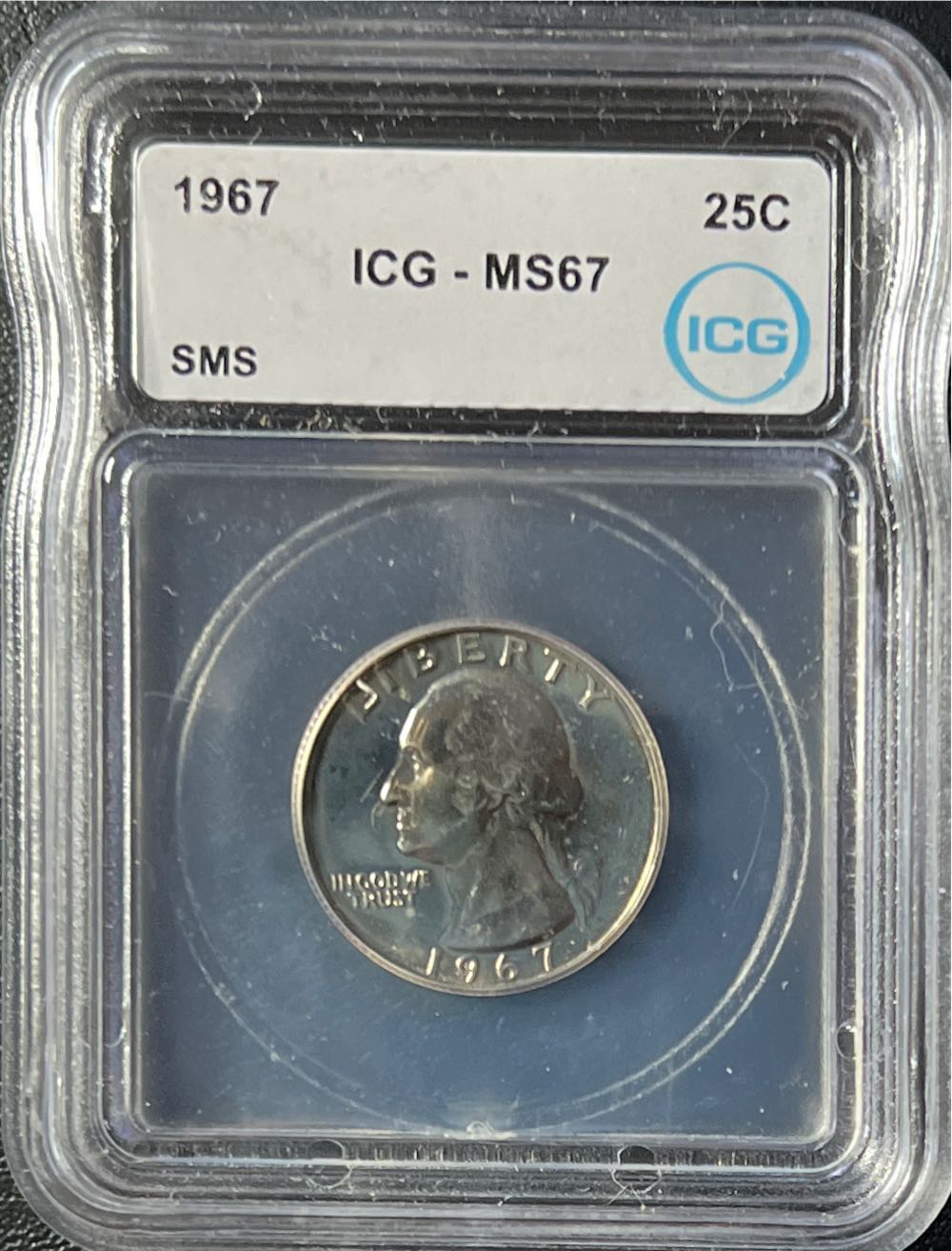 1967 25C Washington Quarter ICG MS67 SMS   coin collectible - Main Image 3