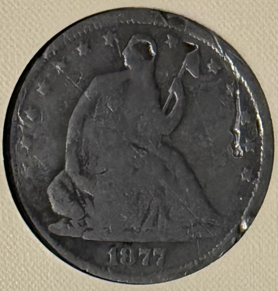 1877-CC Seated Liberty Half Dollar  coin collectible - Main Image 2