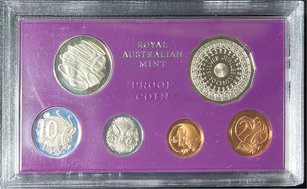 1977 Australian Proof Set 6 Coin Set 50C 20C 10C 5C 2C 1C   coin collectible - Main Image 2