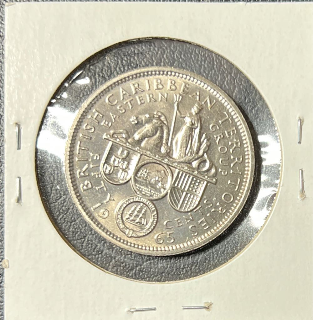 1965 British Caribbean Territory $.50  coin collectible - Main Image 2