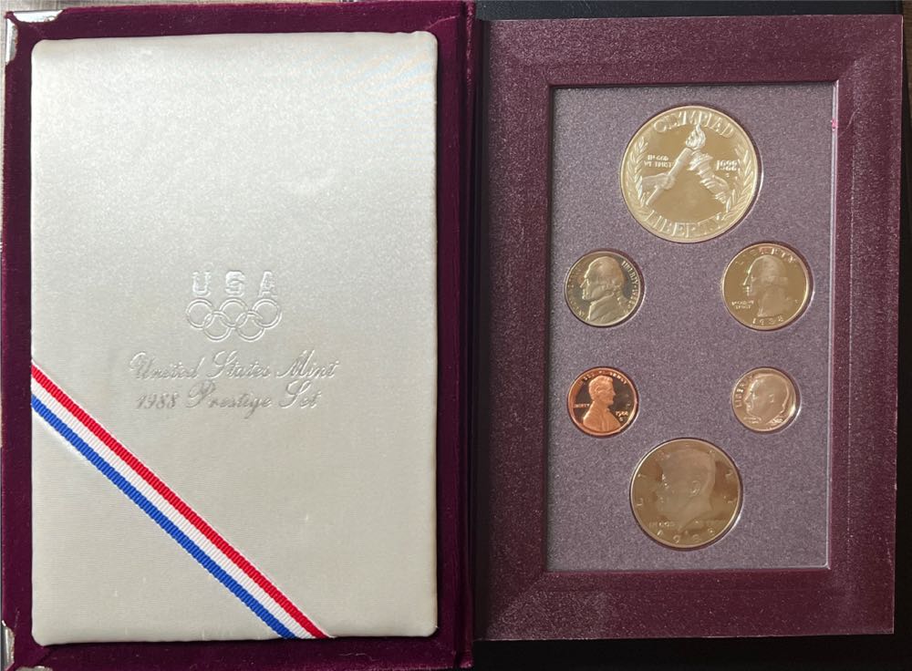 1988 PRESTIGE Proof Set. U.S. Mint Made. Complete & Original. With Box   coin collectible - Main Image 2