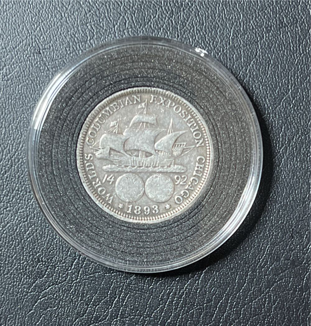 1893 USA COLUMBUS World’s Fair SANTA MARIA SHIP Silver Half Dollar Coin   coin collectible - Main Image 2