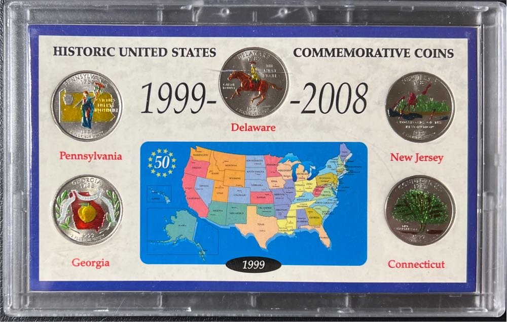 2001 Platinum Edition 5-Coin State Quarter BU Set w/ COA