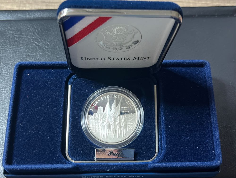 2002 U.S. Military Academy Bicentennial Coin COA  PROOF 90% Silver  AS  coin collectible - Main Image 2