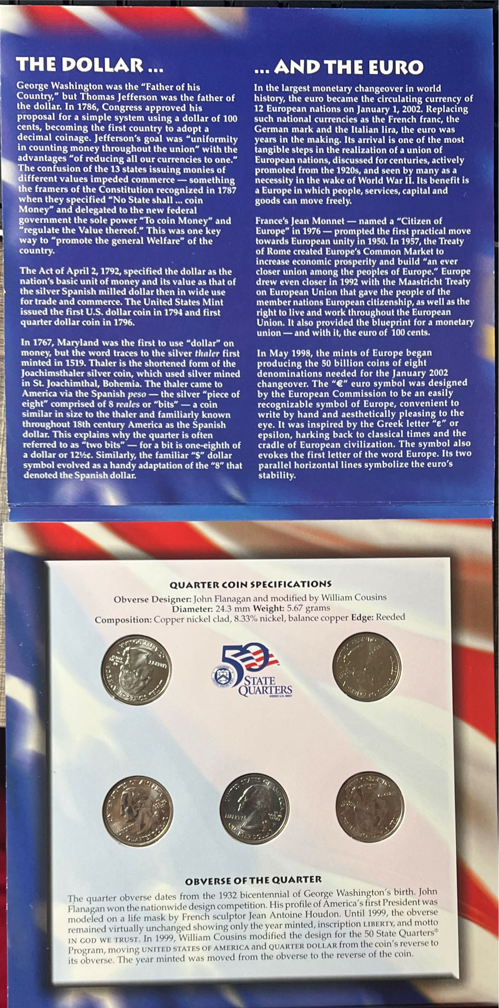 2002 US Mint The 50 State Quarters 12 Euro Nations Coin Collection SUPER SET 2A6  coin collectible - Main Image 2