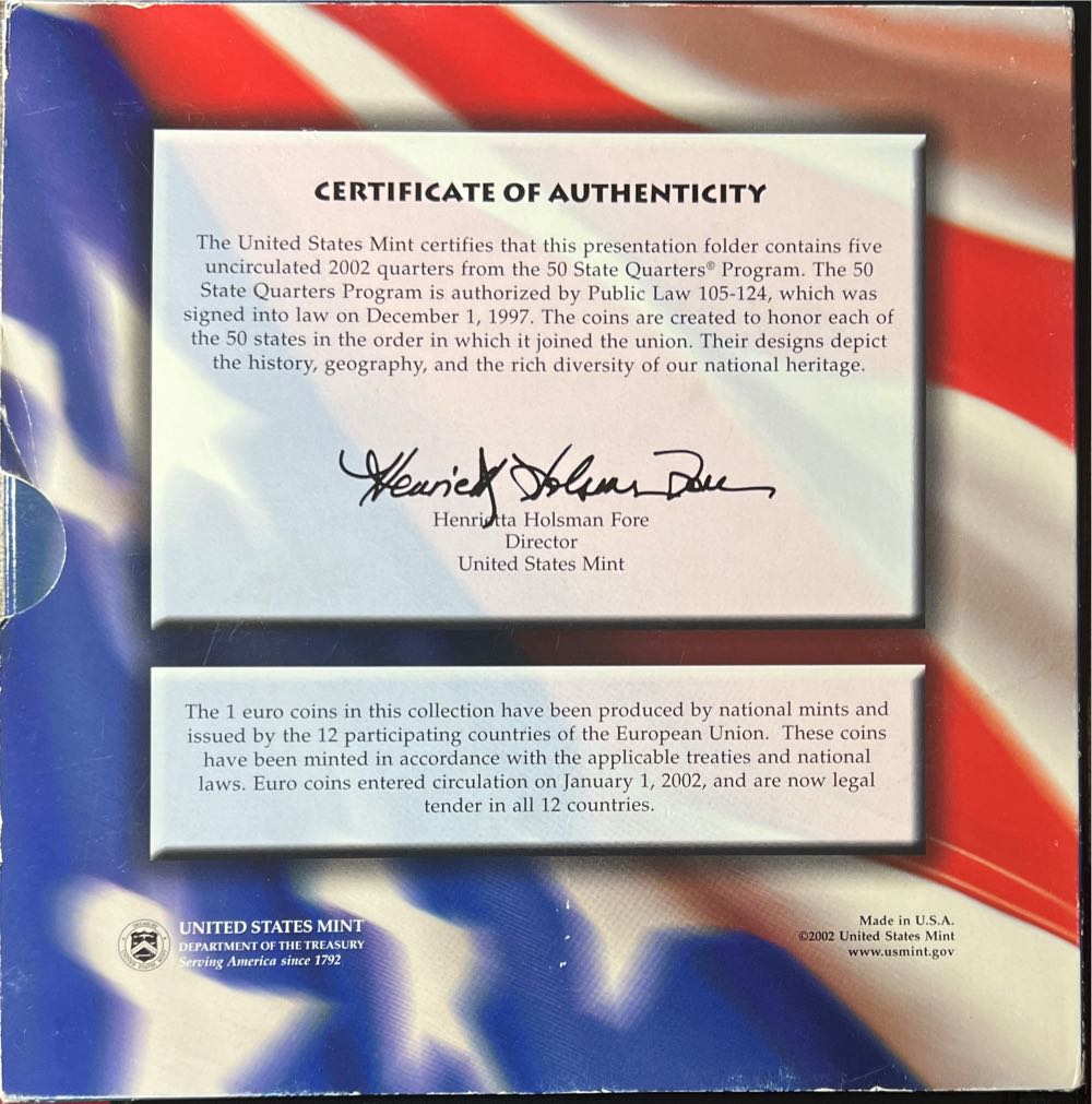 2002 US Mint The 50 State Quarters 12 Euro Nations Coin Collection SUPER SET 2A6  coin collectible - Main Image 4