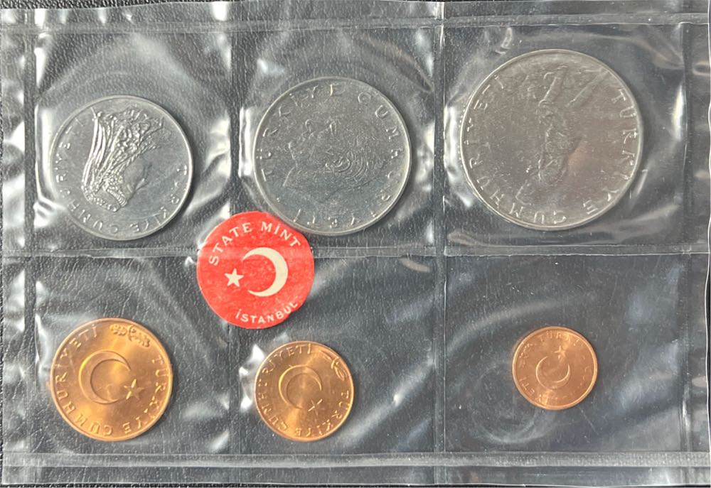 1965 TURKEY 6 COIN PROOF MINT SET -State Mint Istanbul -Lira, Kurus  coin collectible - Main Image 2